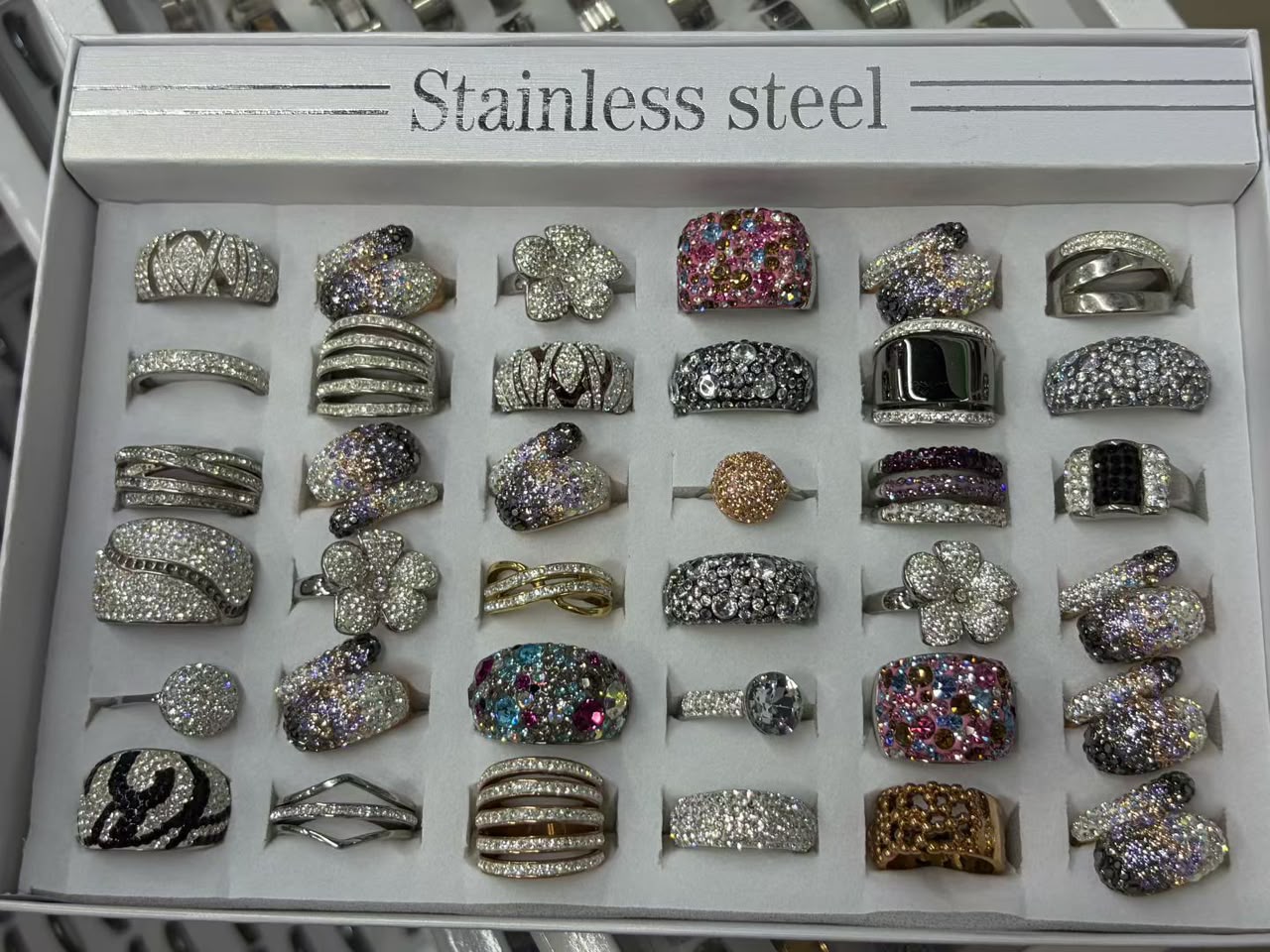 Pavé Crystal Silver Ring