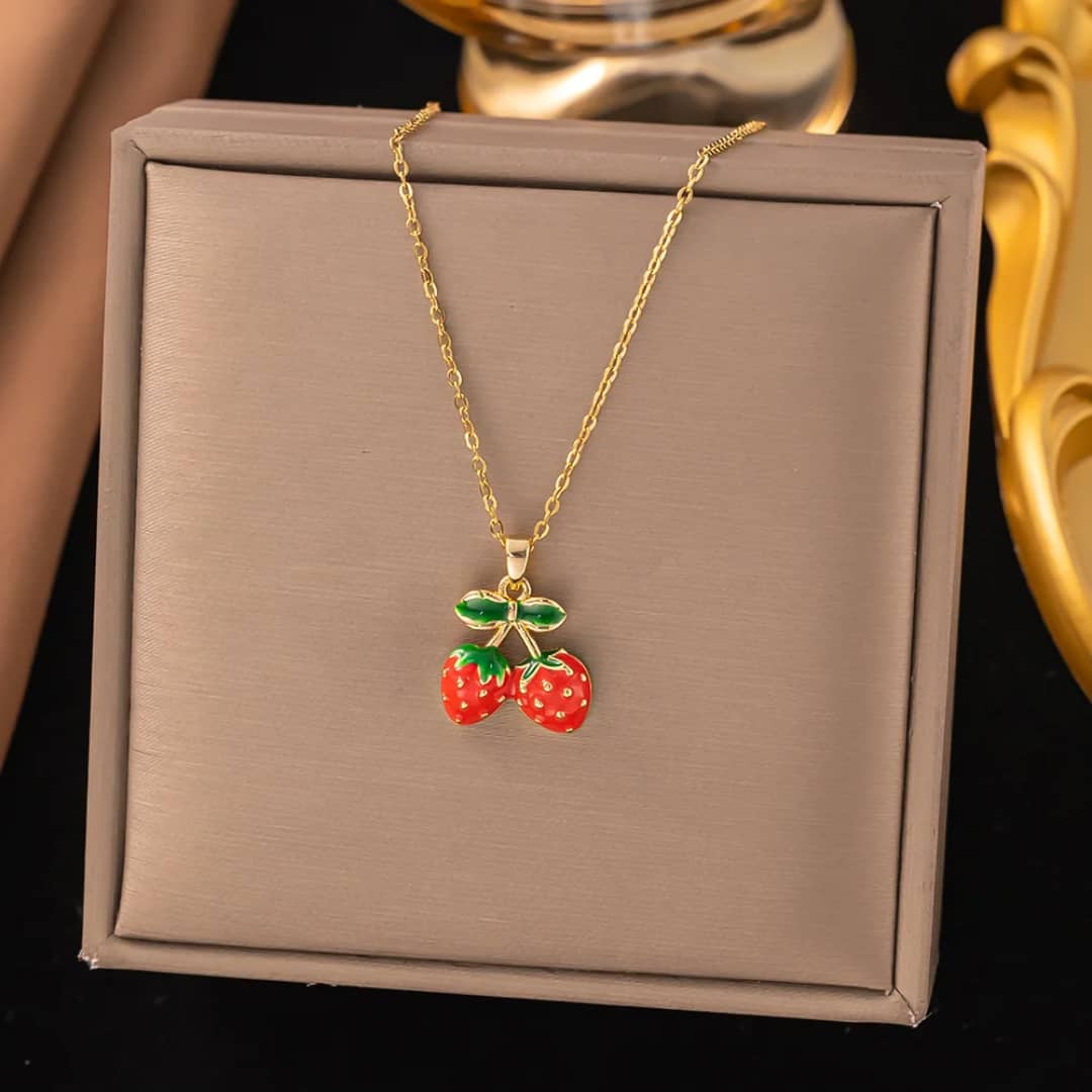 Strawberry Charm Necklace