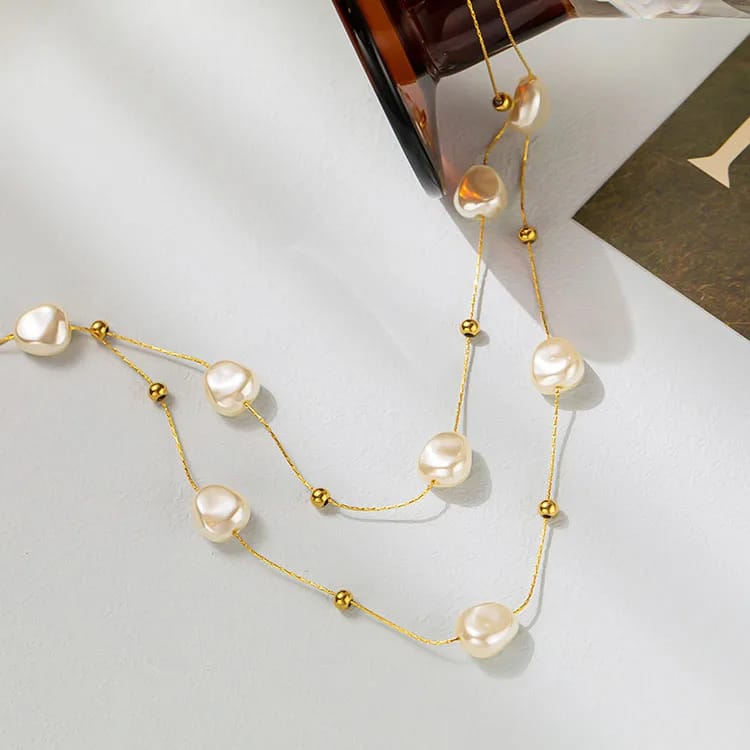 Baroque Pearl Double Strand Necklace