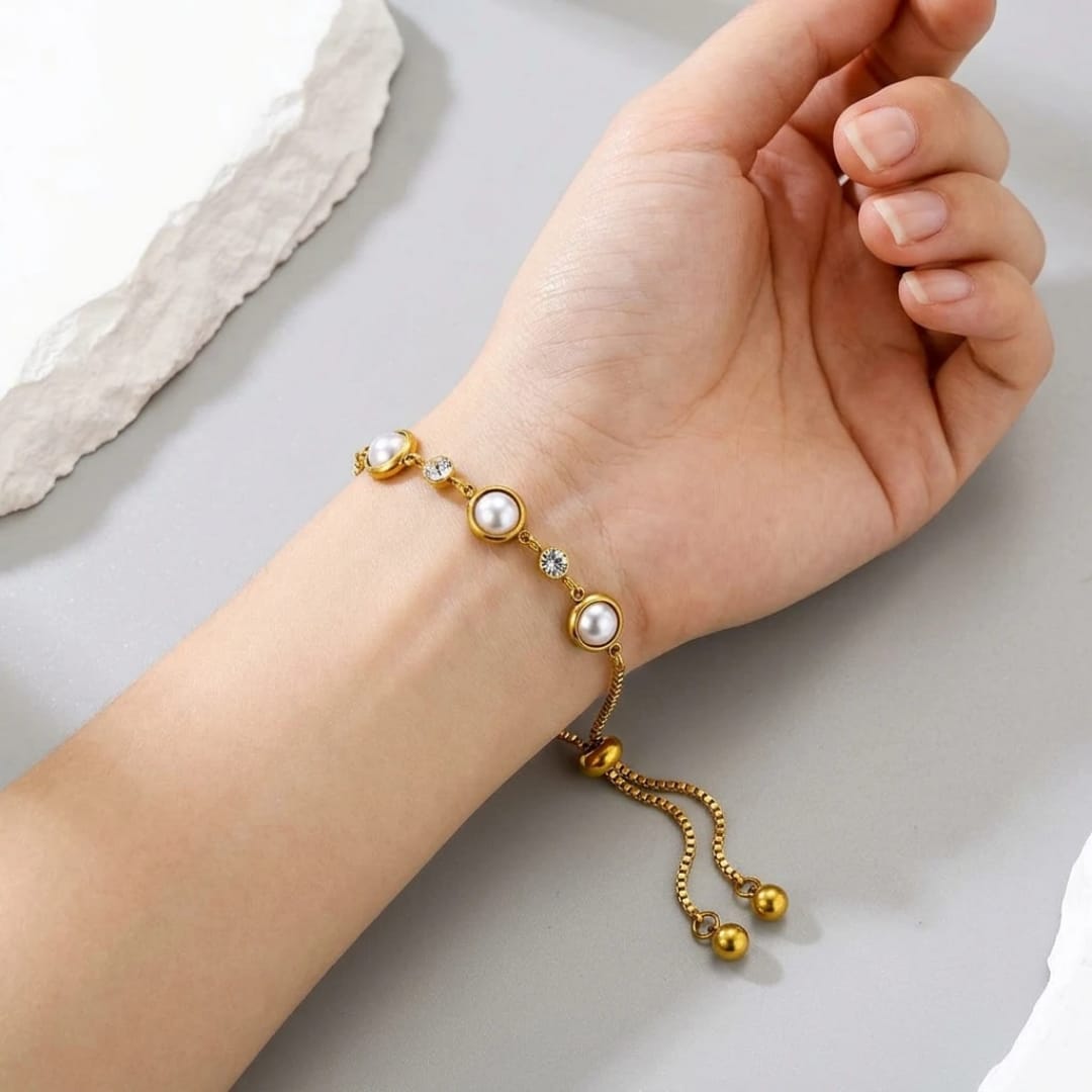 Pearl Slider Adjustable Bracelet