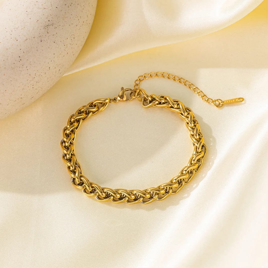 Gold Wheat Chain Bracelet