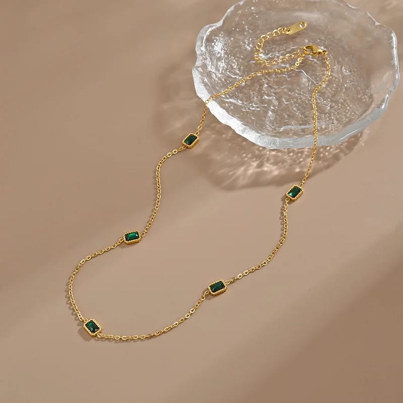 Emerald Station Necklace