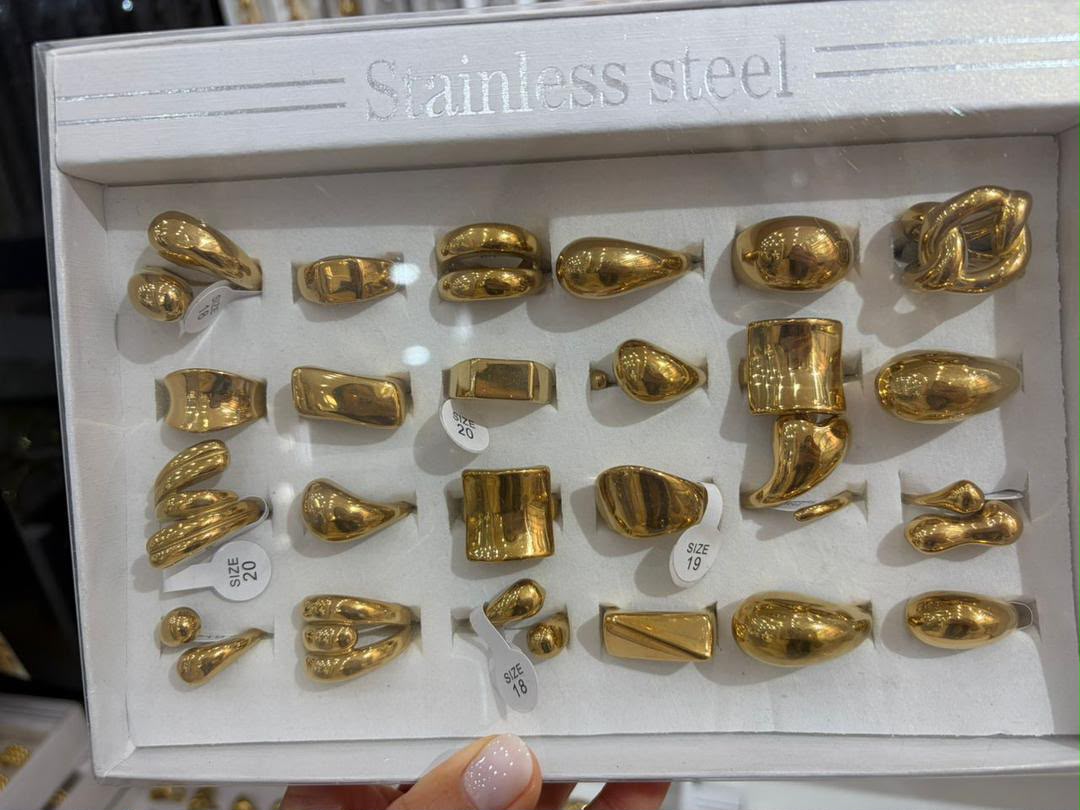 Gold Dome Teardrop Ring
