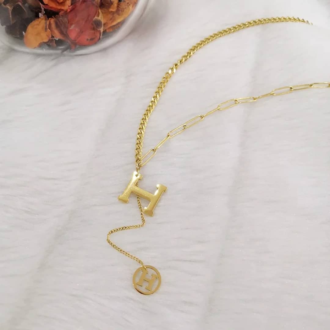 Initial H Paperclip Lariat