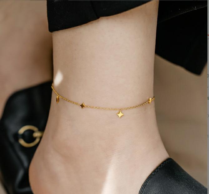 Gold Star Charm Anklet
