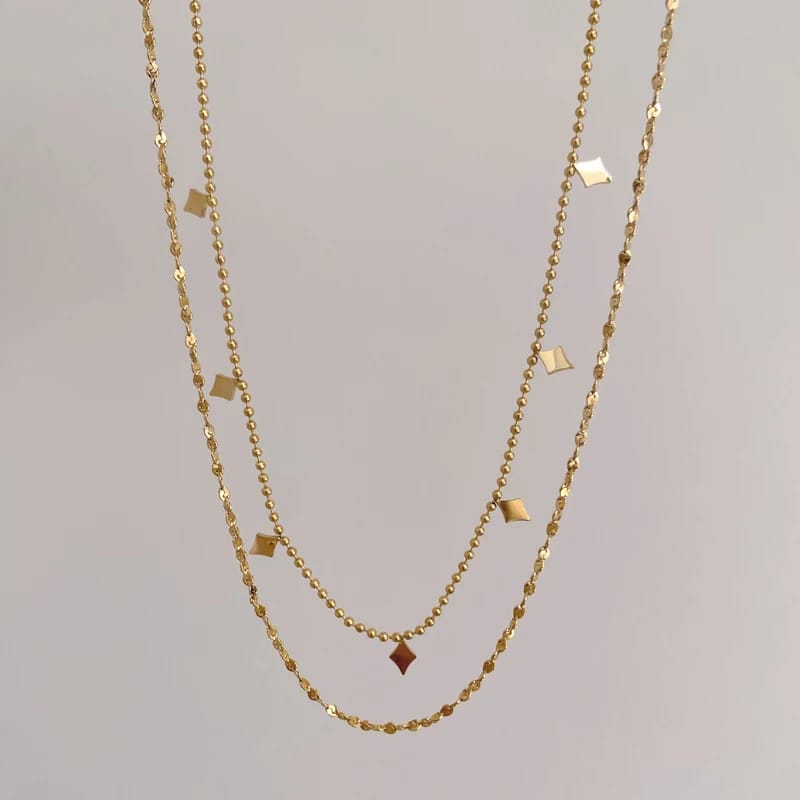 Diamond Charm Double Layer Chain